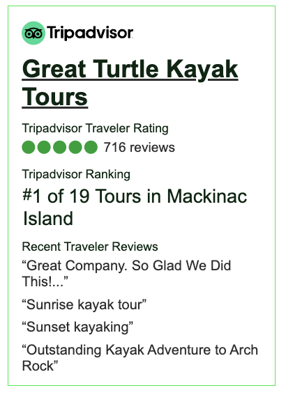 TripAdvisor Rating: #1 of 19 Tours in Mackinac Island